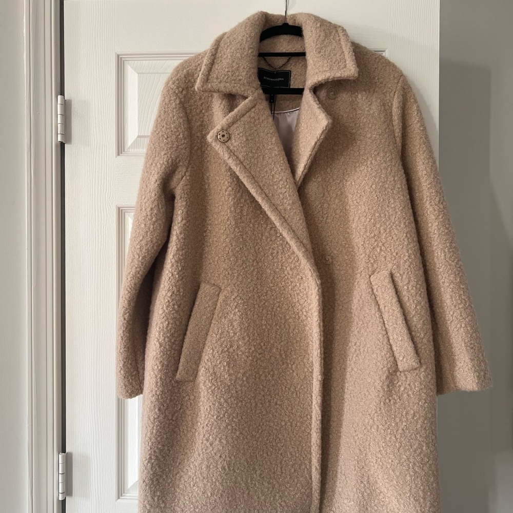 NWT BCBGMaxAzria Tan Boucle Coat
